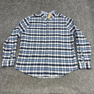 American Eagle Outfitters Shirt Mens 2XL Blue Plaid Classic Fit Long Sleeve Prep